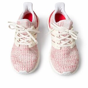 Pink and White Knit Sneakers